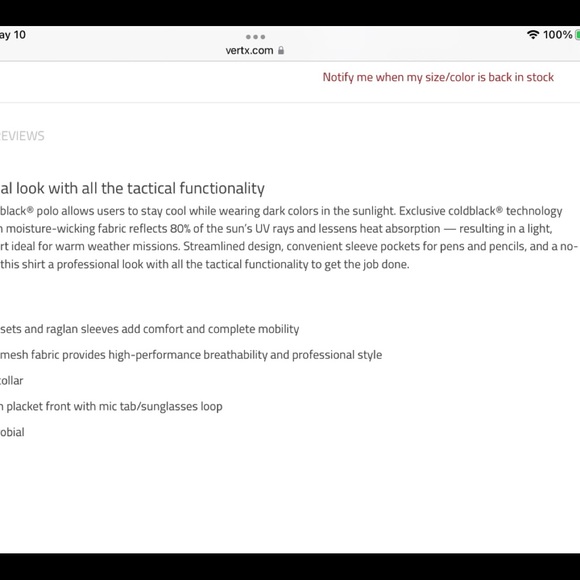 Vertx Polo Red Medium - Picture 7 of 7